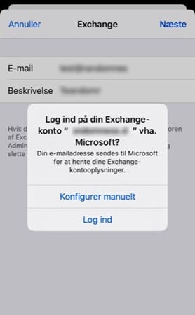 Log ind på din exchange konto